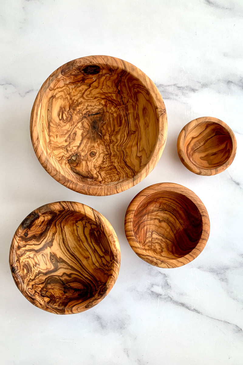 Olive Wood Nesting Snack Bowls